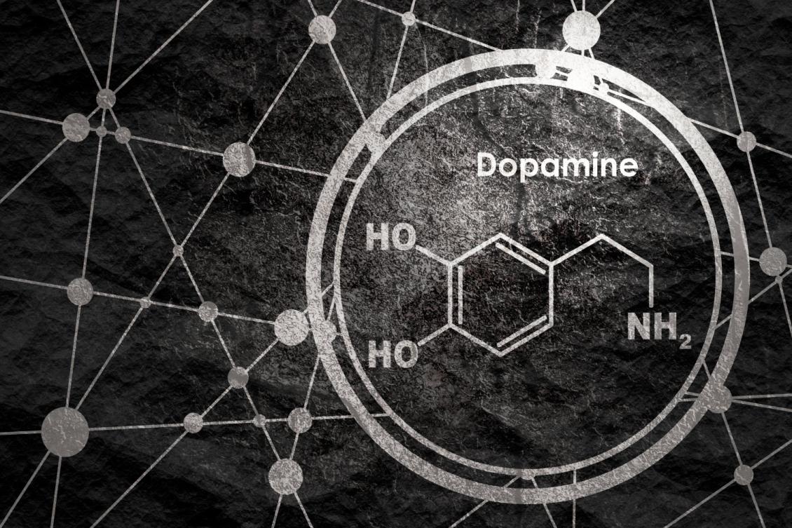 Illustration showing chemical makeup of dopamine