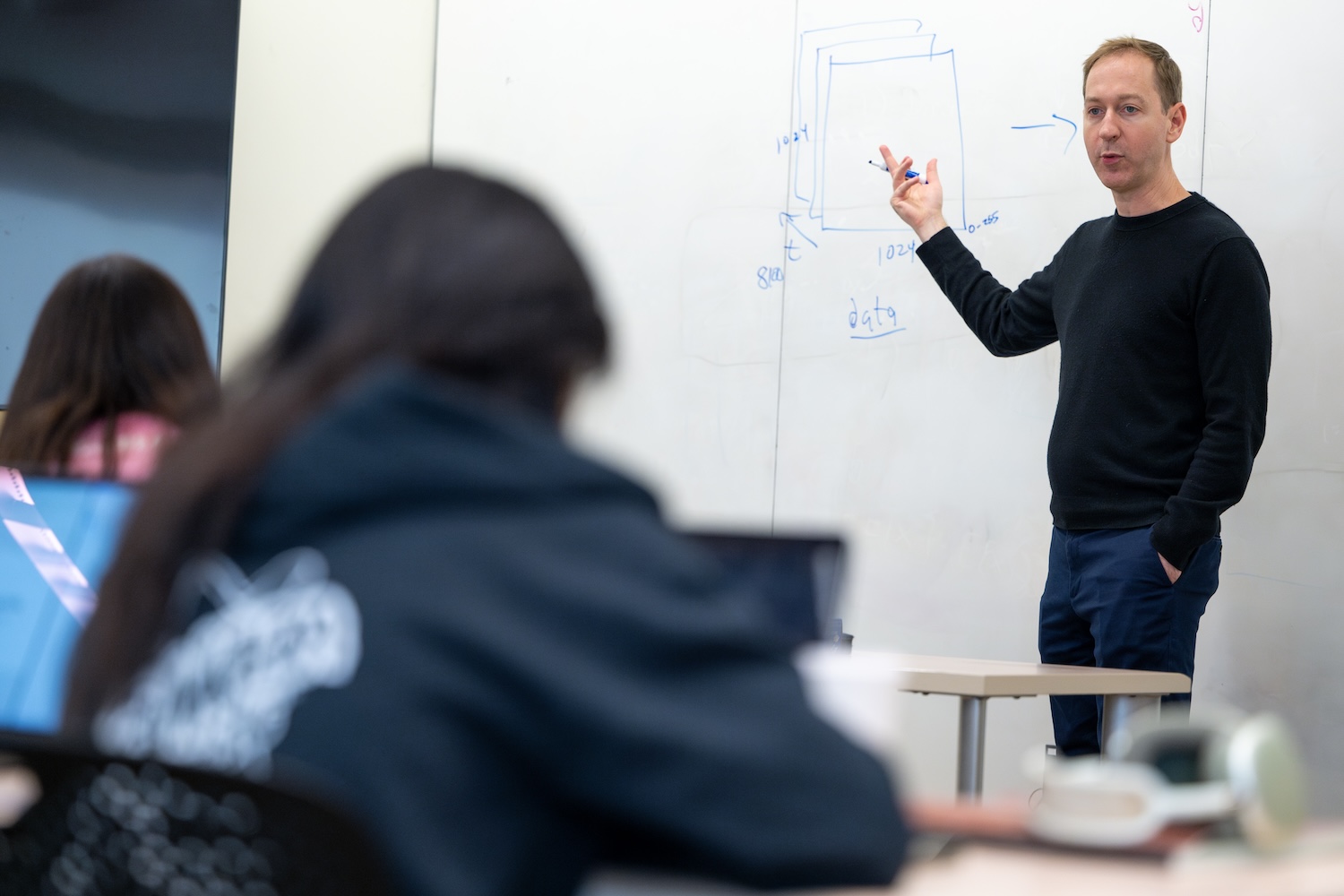 Steve Flavell in front of a class