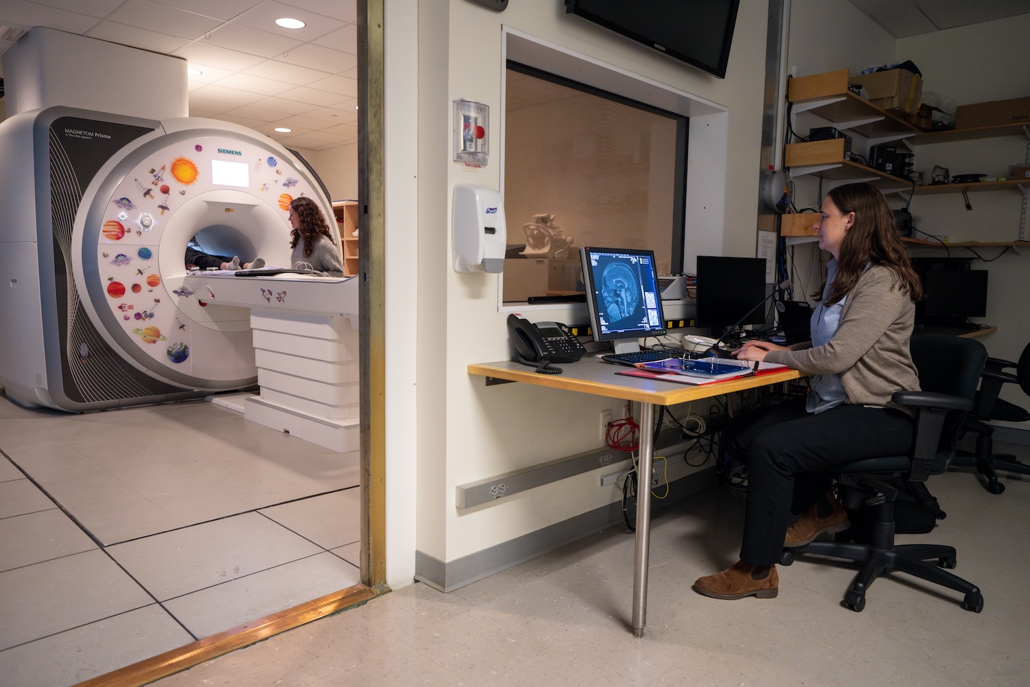 An MRI machine in opertation