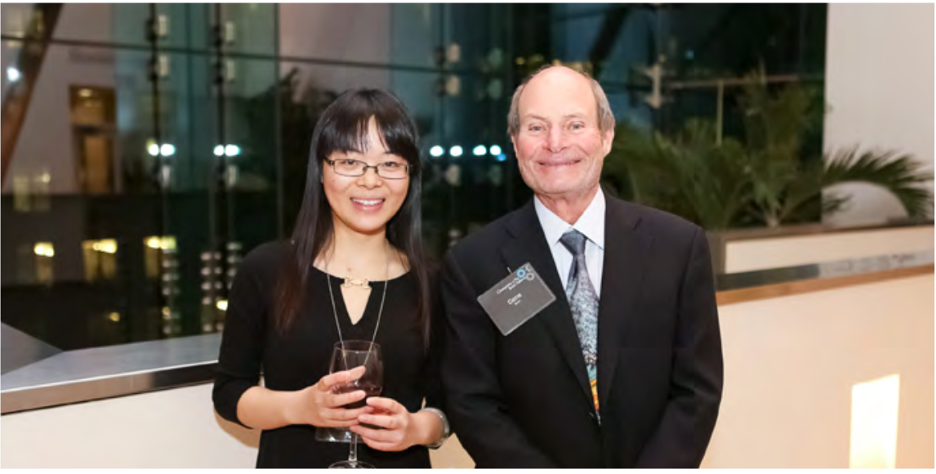 Gene Stark, right, with inaugural Stark Fellow Yang Wu in 2014.